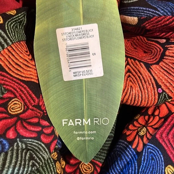 FARM Rio Red Orange Blue Green Floral Maxi Dress - Picture 7 of 11